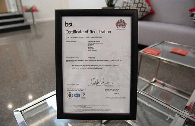 Flowcrete UK Achieves ISO 9001:2015 Certification